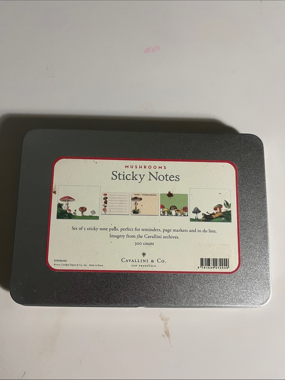 Sticky Notes Tin Set - Mushroom Design Cavillini & co - Picture 2 of 2